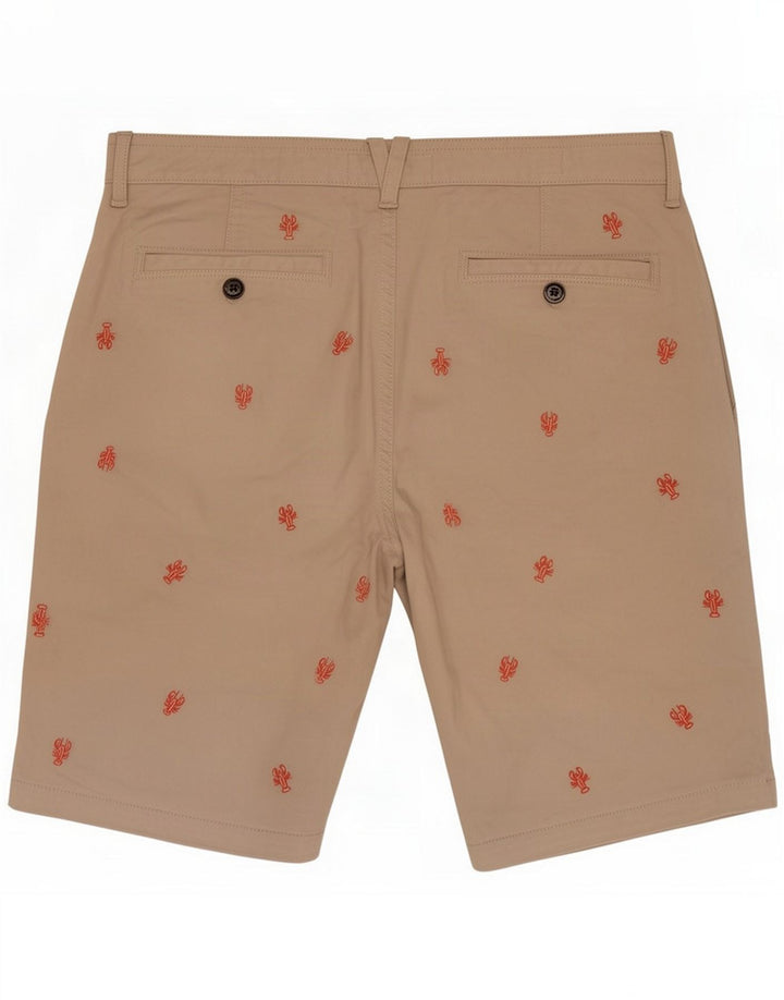 Pantaloncini chino da uomo con motivo astratto Fat Face medio W32 cotone maculato beige