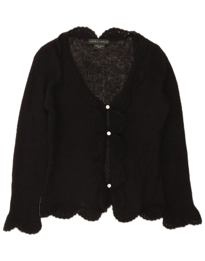 Laura Ashley Womens Cardigan Sweater UK 14 Large Black