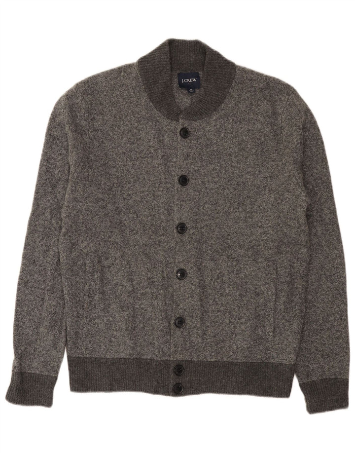Maglione cardigan da uomo J. Crew Lana d'agnello screziata grigio medio