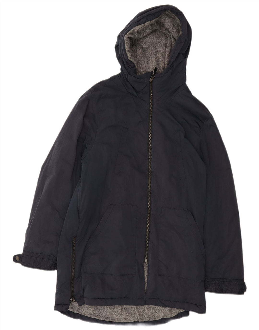 ZARA Boys Hooded Parka Jacket 11-12 Years Navy Blue Nylon