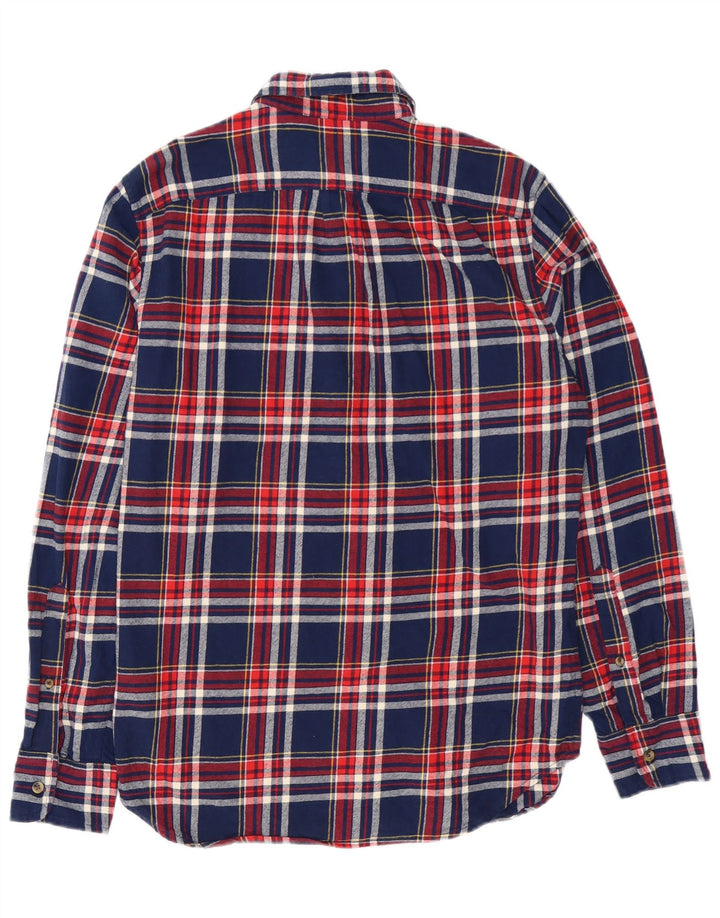 J. Crew Mens Classic Fit Flannel Shirt Small Navy Blue Check Cotton
