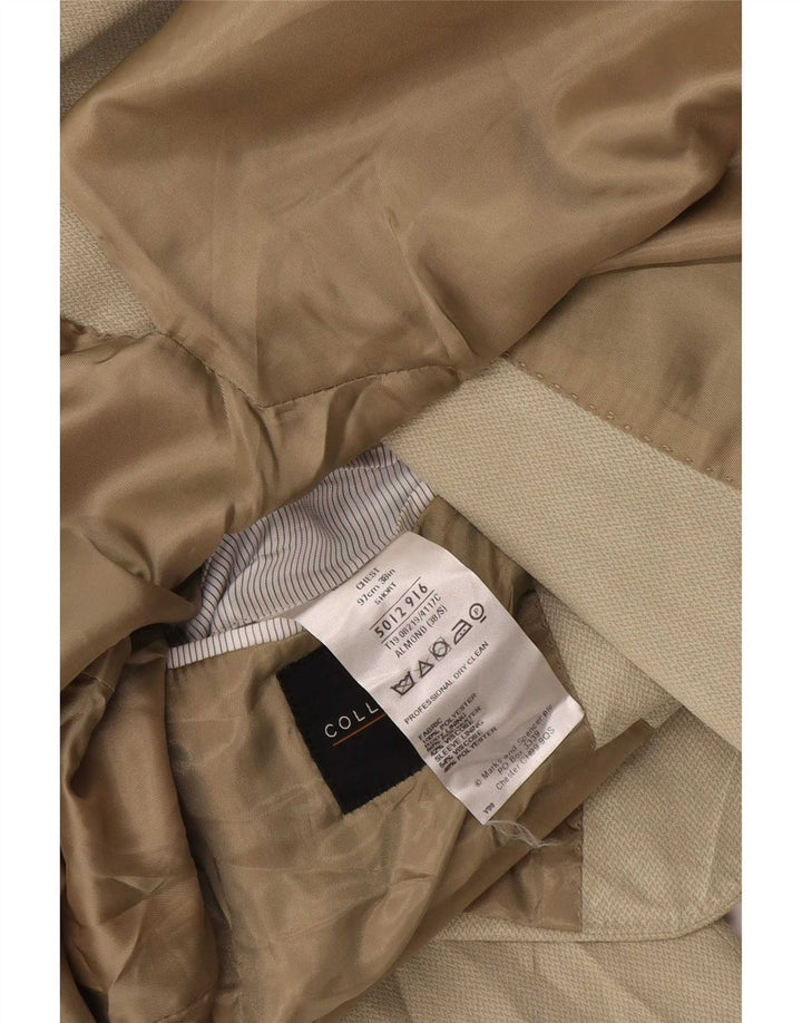 Jaqueta blazer masculina Marks & Spencer curta de 2 botões Reino Unido 38 médio bege