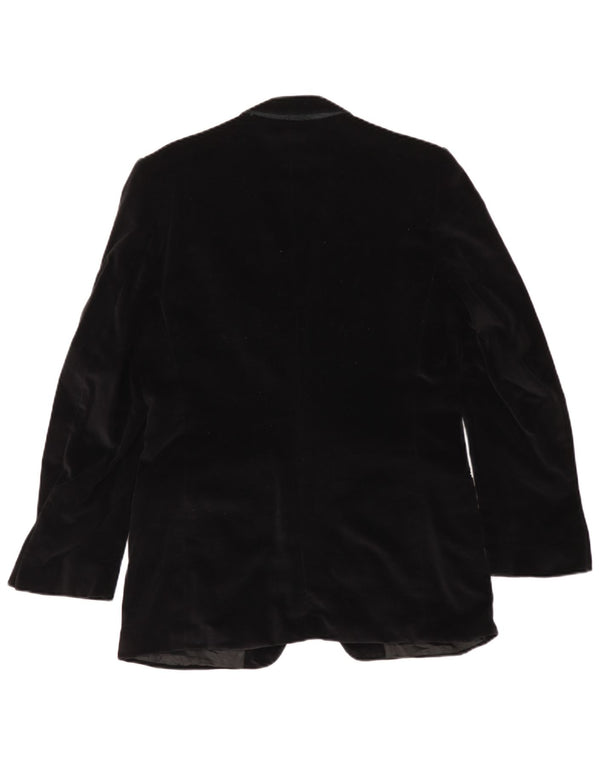 Issimo Chaqueta tipo blazer de terciopelo con 2 botones para hombre UK 36 Small Black