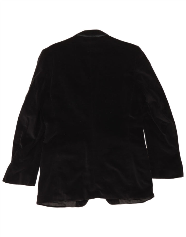 Giacca blazer in velluto da uomo a 2 bottoni Issimo UK 36 piccola nera