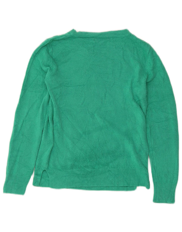 Marks & Spencer Dame Crop Boat Neck Jumper Sweater UK 8 Small Green