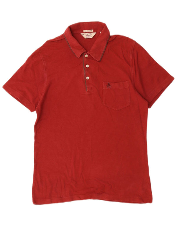 Penguin Mens Heritage Slim Fit pólóing, közepes piros pamut
