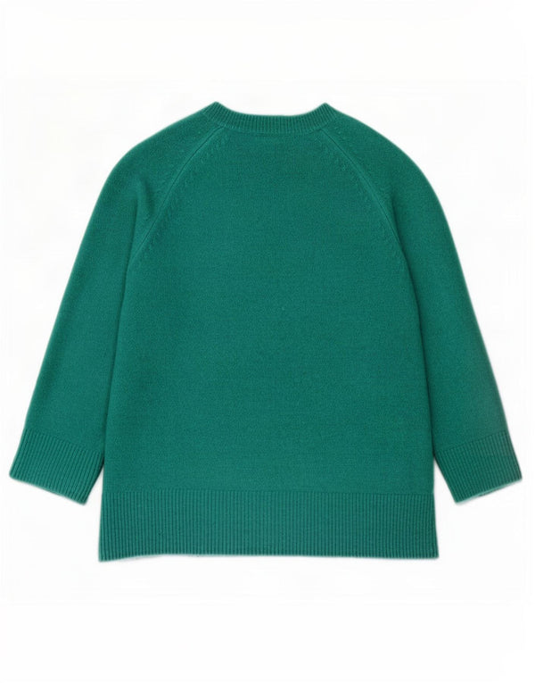 Monsoon Womens 3/4 Sleeve Boat Neck Jumper Sweater UK 16 Large Green