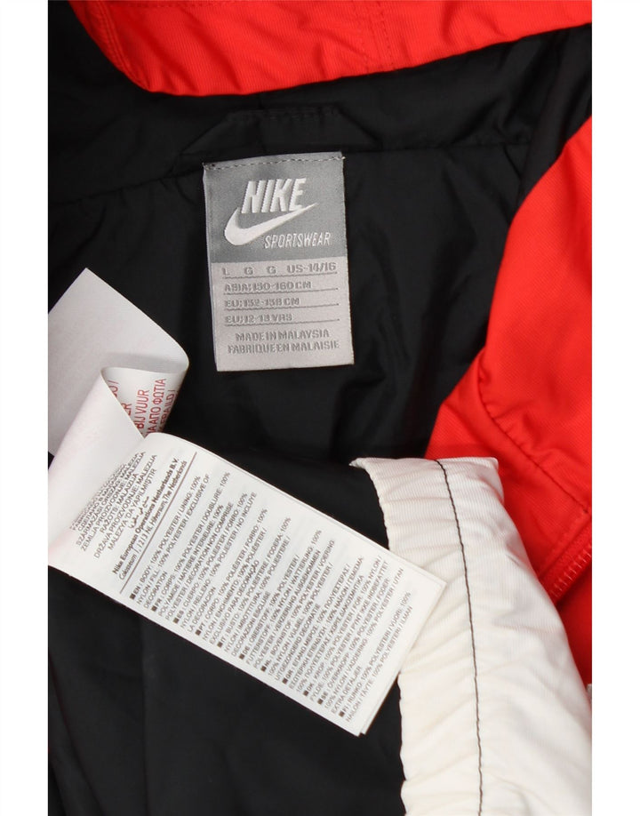 Nike Jungen-Regenjacke mit Kapuze, 12–13 Jahre, groß, mehrfarbig, Farbblock