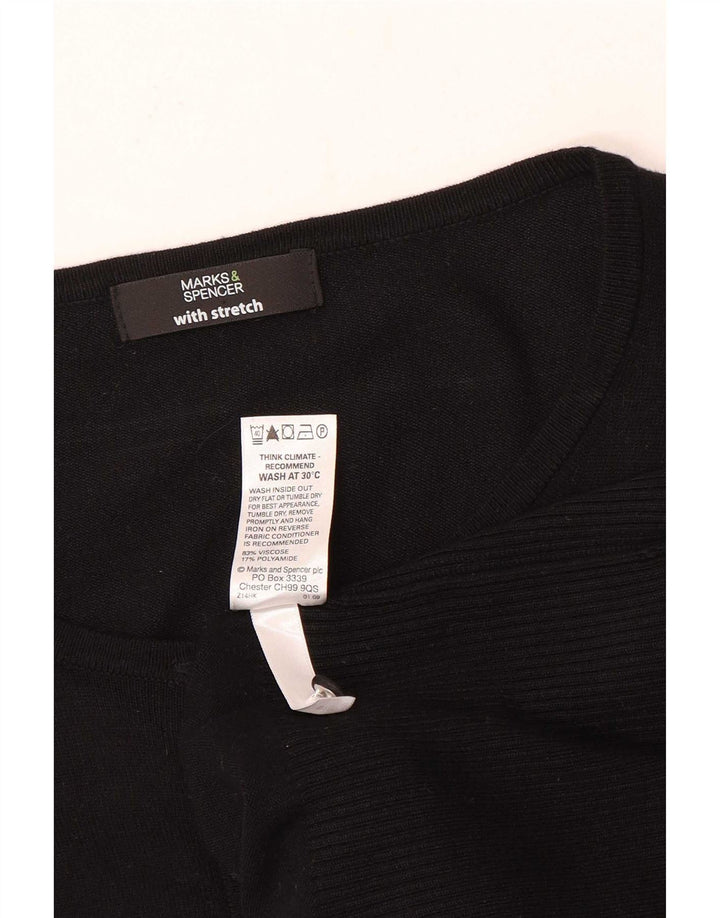 Marks & Spencer Womens Cardigan Sweater UK 16 Large Black Viscose