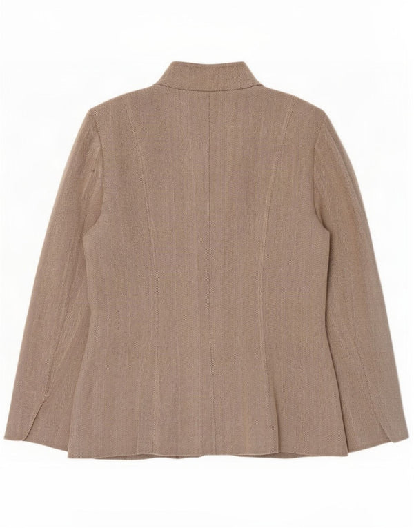 Calvin Klein Veste blazer à 5 boutons pour femme US 14 XL Rayonne à chevrons beige