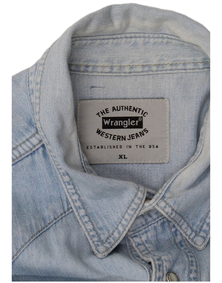 Wrangler Herren Jeanshemd XL, blaue Baumwolle
