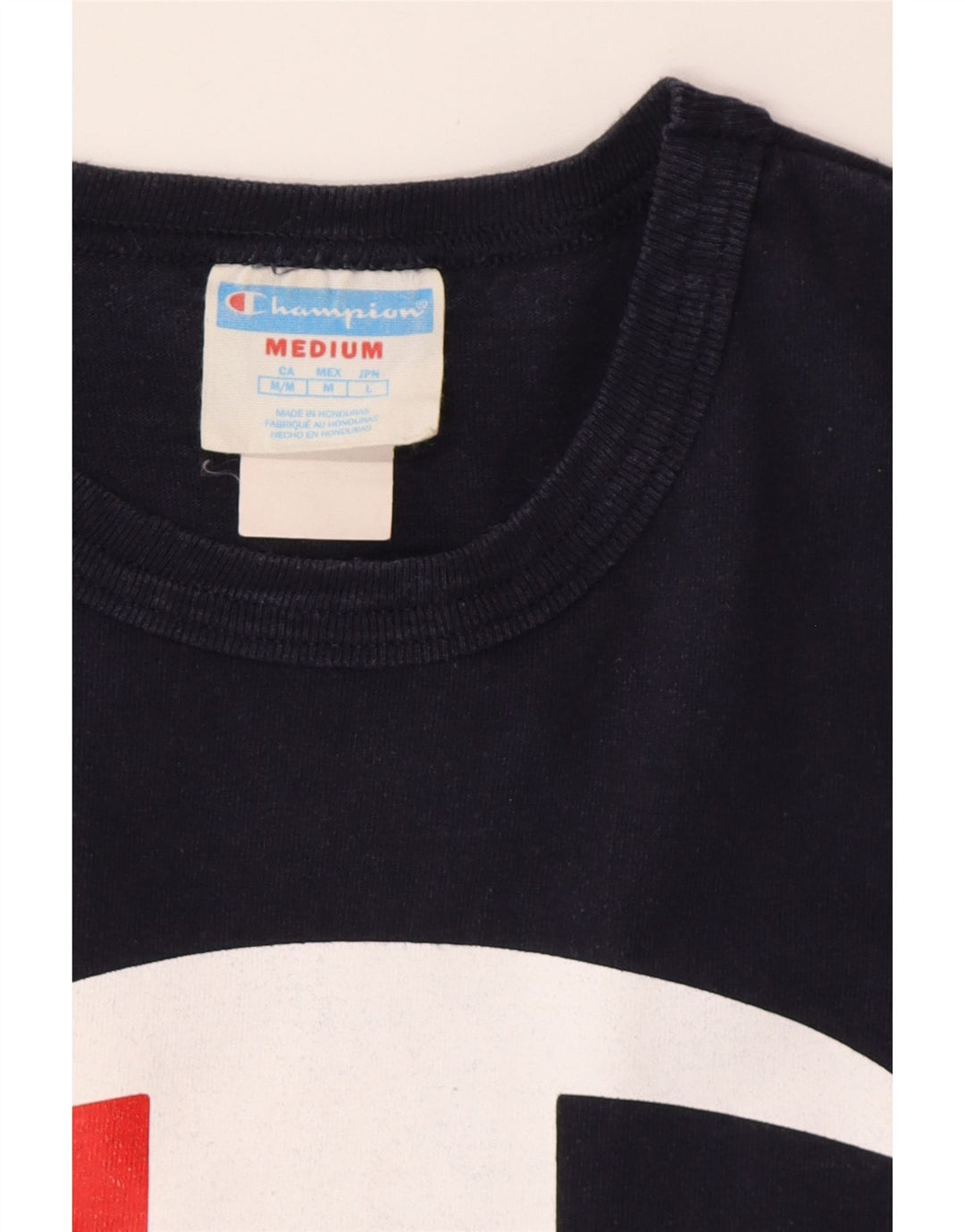 CHAMPION Mens Graphic T-Shirt Top Medium Navy Blue