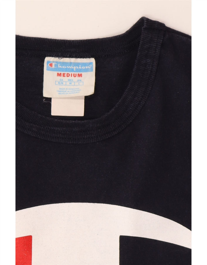 CHAMPION Mens Graphic T-Shirt Top Medium Navy Blue