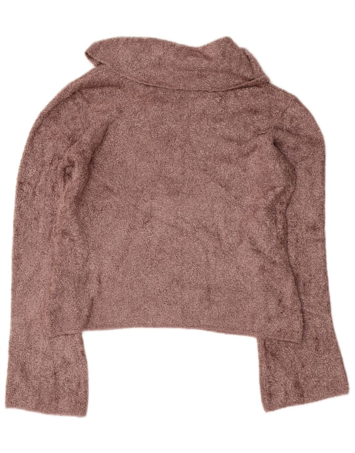 Marks & Spencer Womens Roll Neck Jumper Sweater UK 12 Medium Brown Viscose