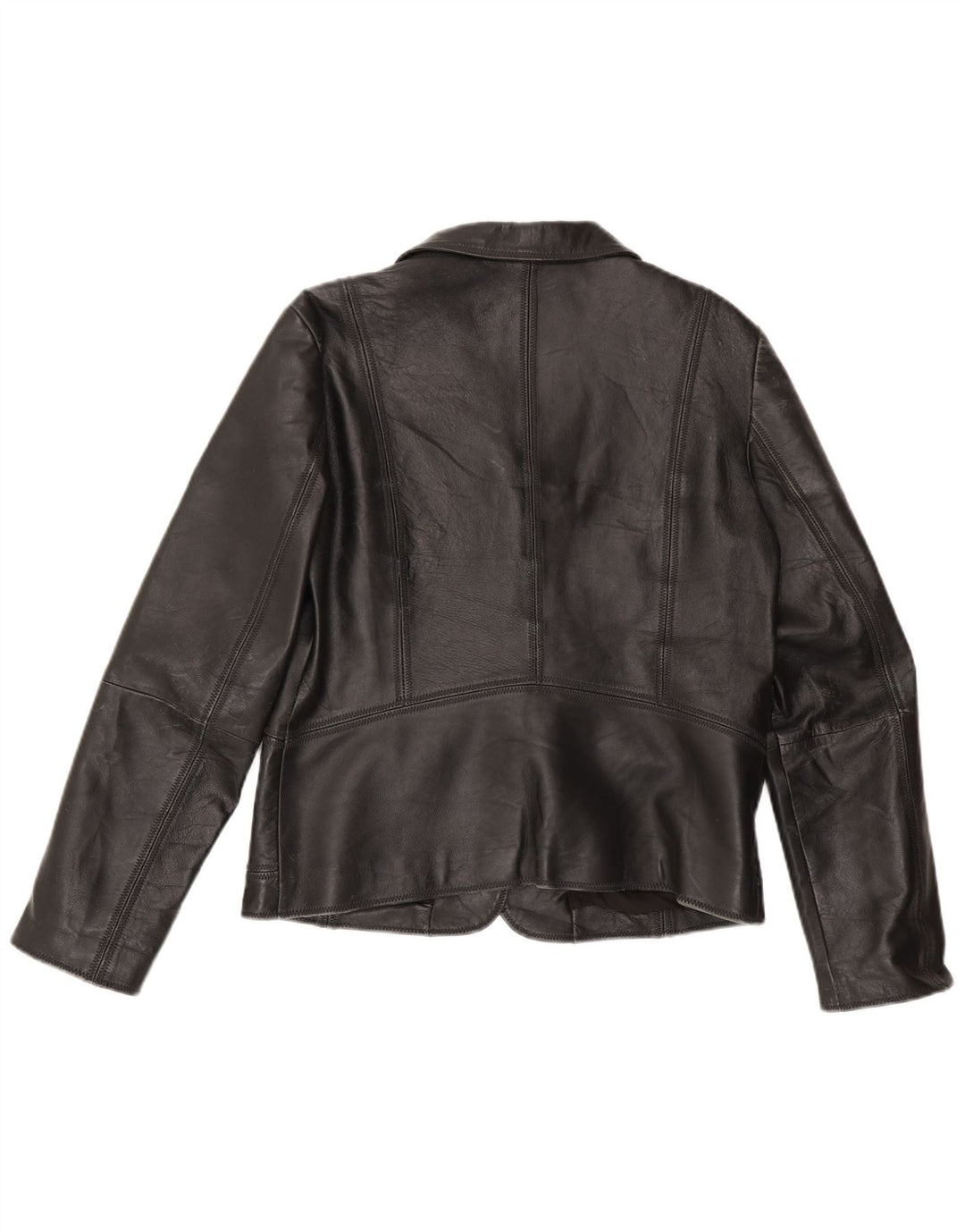 J.J.Scott Chaqueta Blazer de Cuero con 3 Botones para Mujer IT 42 Medium Black