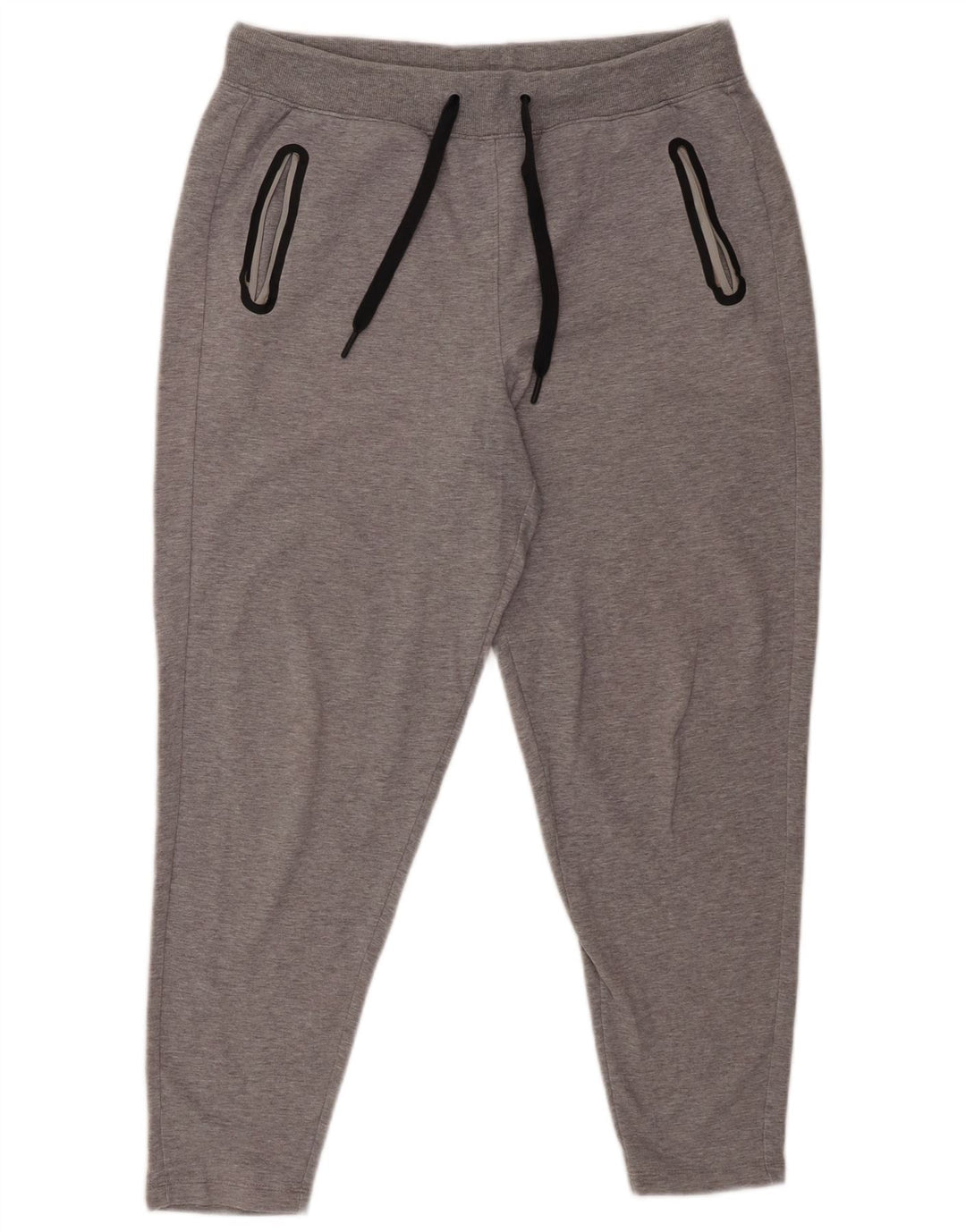 Marks & Spencer Womens Crop Tracksuit Trousers UK 12 Medium Grey Cotton