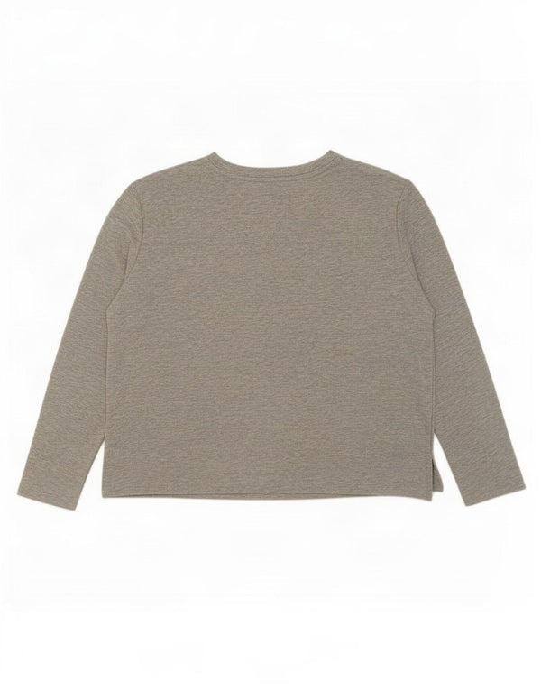 Marks & Spencer Top grafico da donna a maniche lunghe UK 16 Large Grigio Colourblock