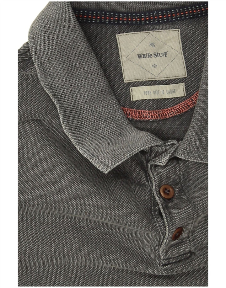 White Stuff Mens Polo Shirt Large Grey Cotton