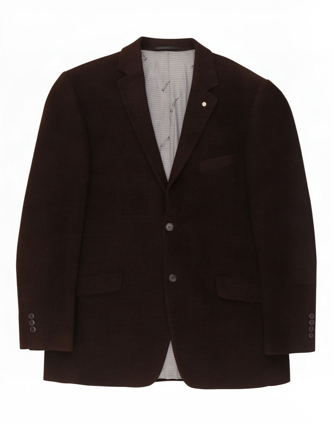 Ben Sherman Mens 2 Button Blazer Jacket UK 42 XL Brown Cotton