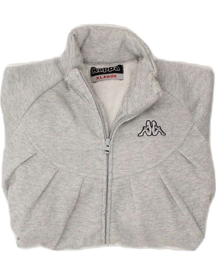 KAPPA Womens Tracksuit Top Jacket UK 18 XL Grey Cotton Vintage Kappa and Second-Hand Kappa from Messina Hembry 