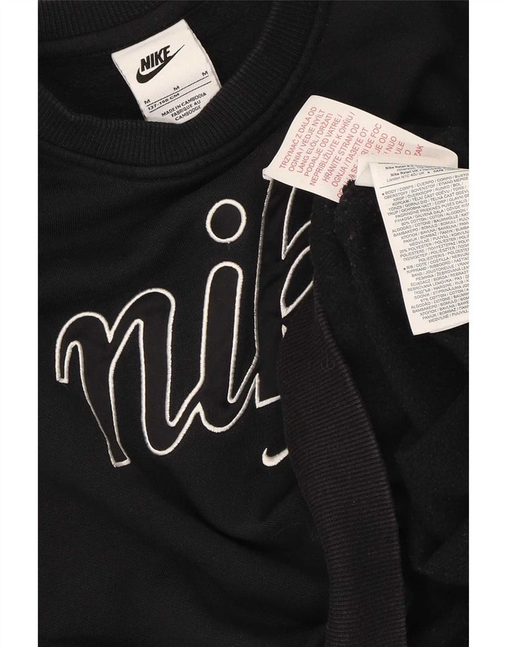 Nike Girls Oversized Crop Sweatshirt Jumper 10-11 år Medium Sort