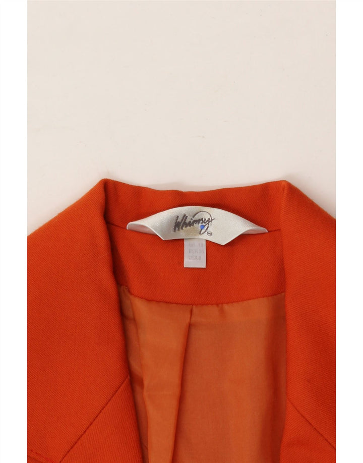 WHIMSY Womens 1 Button Blazer Jacket UK 10 Small  Orange New Wool Vintage Whimsy and Second-Hand Whimsy from Messina Hembry 