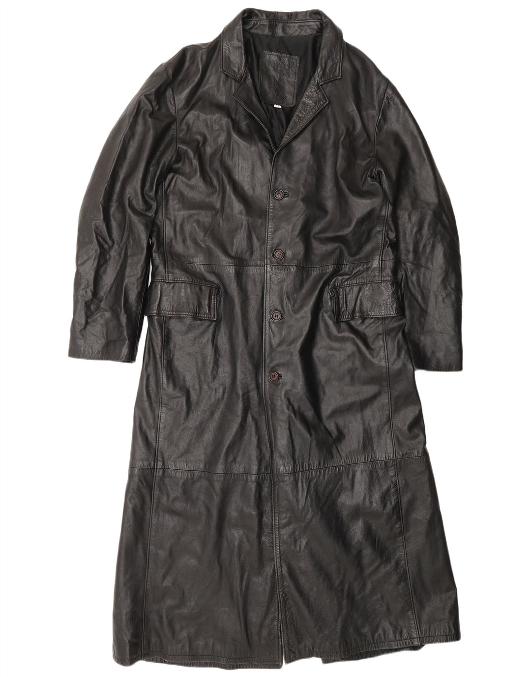 Wake Womens Leather Coat UK 22 3XL Black Leather
