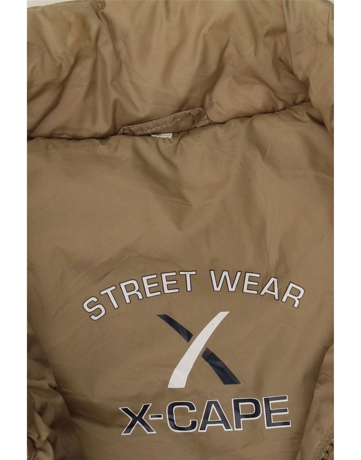 X-CAPE Mens Padded Gilet UK 36 Small Beige Nylon Vintage X-Cape and Second-Hand X-Cape from Messina Hembry 