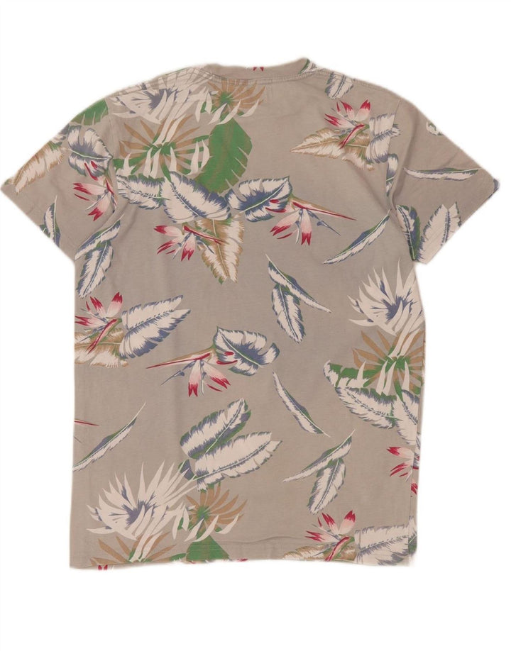 CONVERSE Mens Graphic T-Shirt Top Small Grey Floral