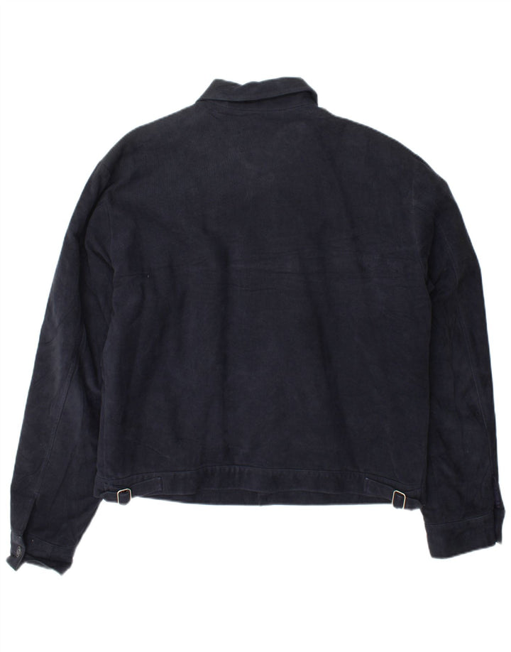 Guess Herren Bomberjacke UK 40 Große marineblaue Baumwolle