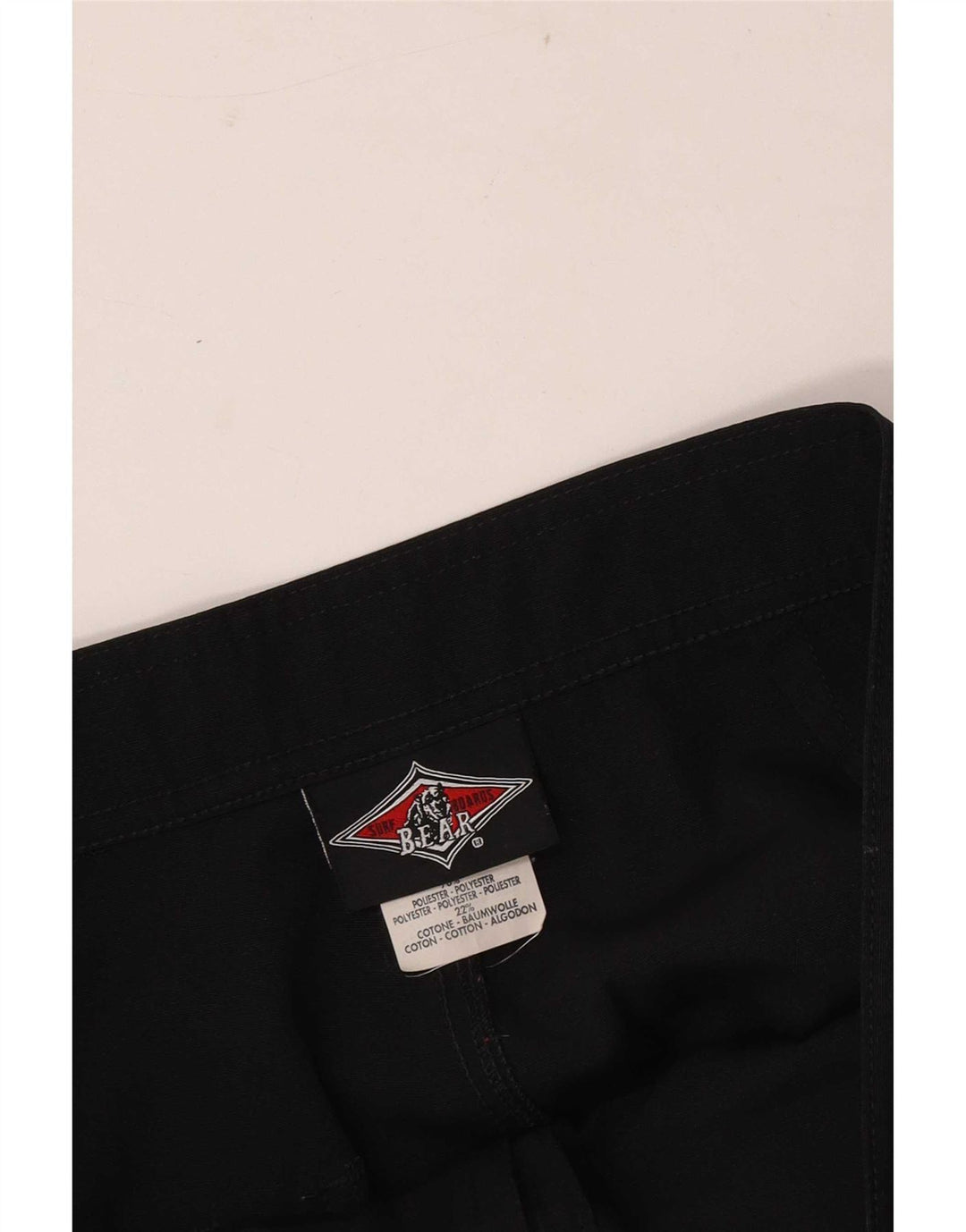 Bear Mens Chino Shorts W34 Grande Poliéster Negro