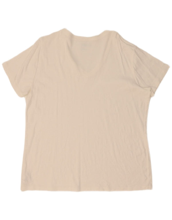 Eddie Bauer Damen T-Shirt Top UK 20 2XL Weiße Baumwolle