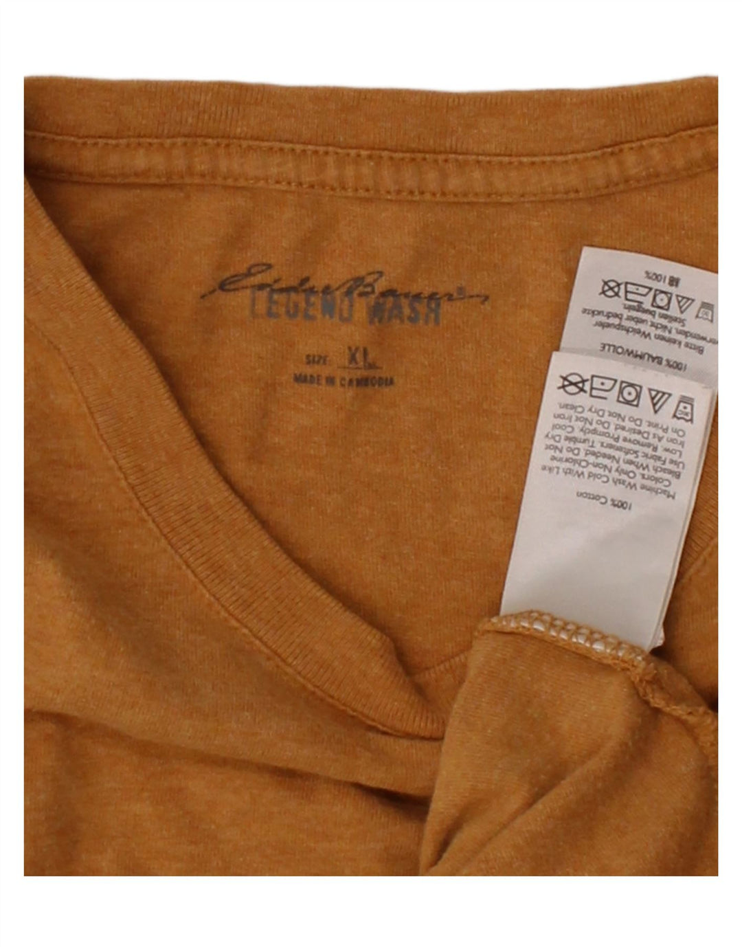 EDDIE BAUER Mens T-Shirt Top XL Yellow Cotton Vintage Eddie Bauer and Second-Hand Eddie Bauer from Messina Hembry 