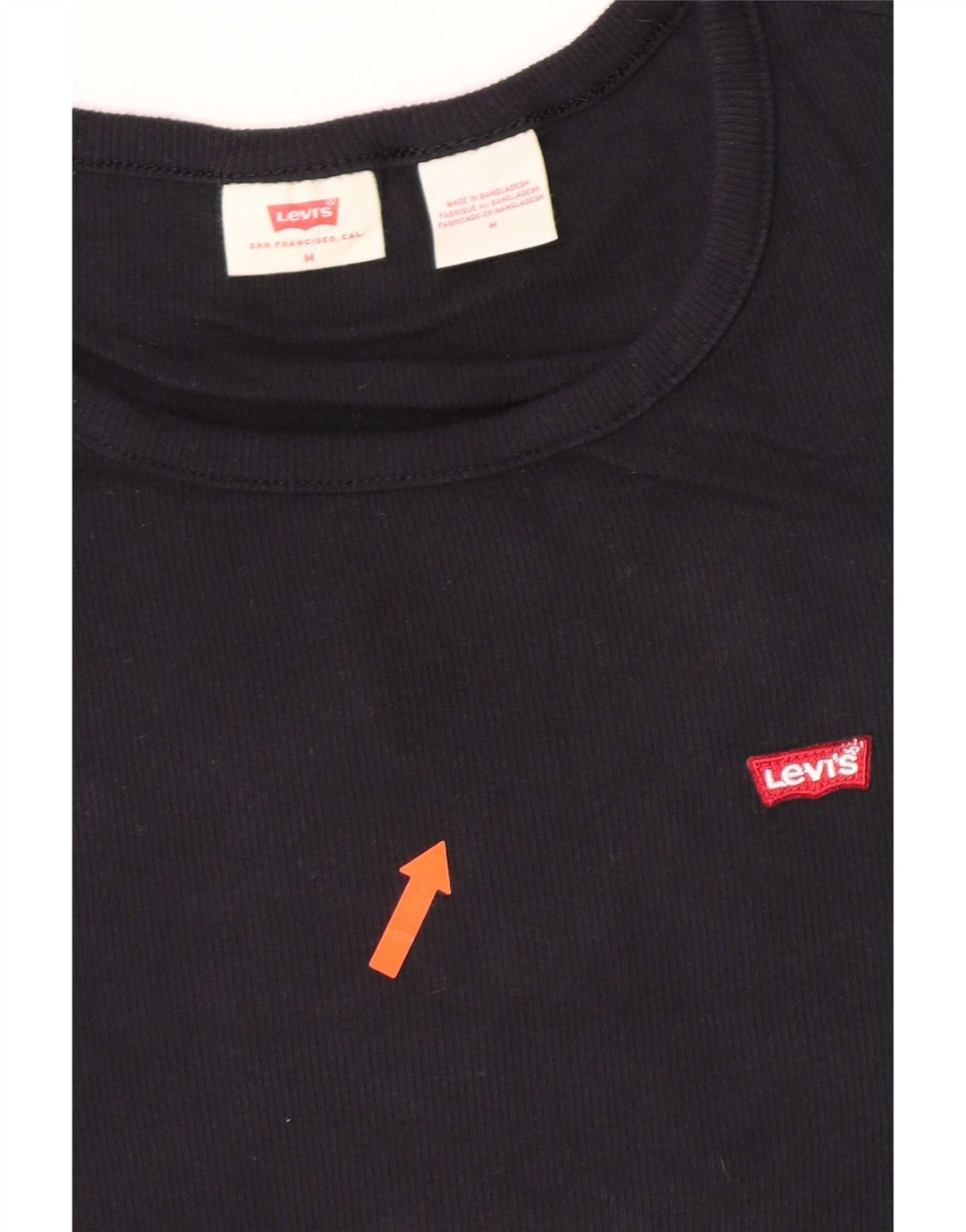 Levi's Damen T-Shirt Top UK 12 Medium Schwarz Baumwolle
