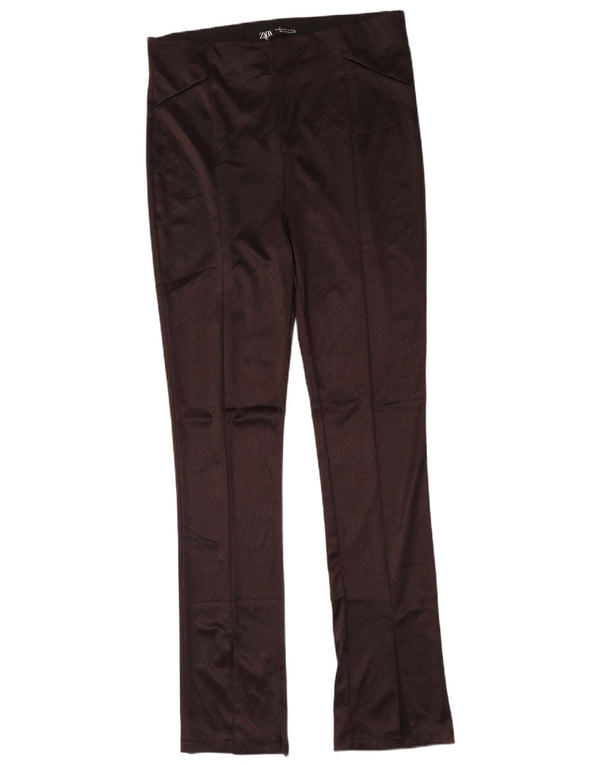 Zara Womens Flare Leggings UK 18 XL Brown Polyester