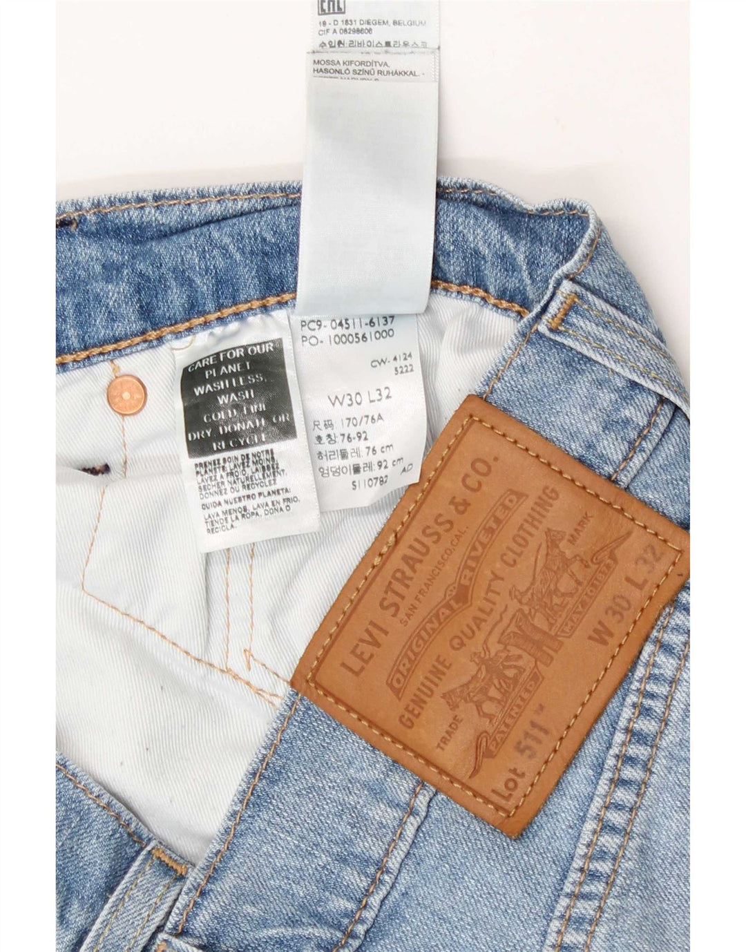 Jeans Levi's Uomo 511 Slim W30 L32 Cotone Blu