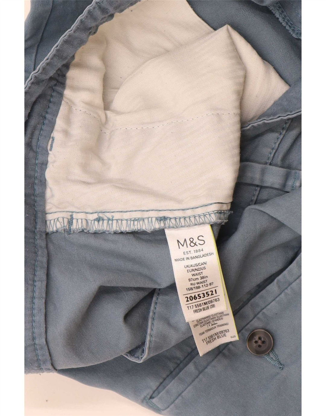 Marks & Spencer Mens Chino Shorts W38 XL Blue