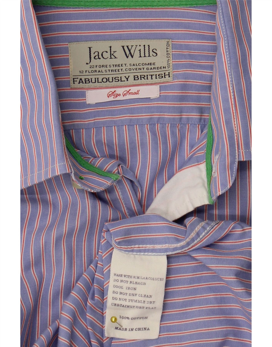 Jack Wills Mens Formal Shirt Small Blue Striped Cotton