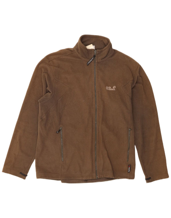 Jack Wolfskin Mens Liner Fleece Jacket UK 48 2XL Khaki Polyester