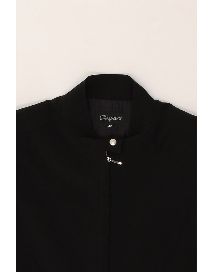 SUPERIOR Womens Bomber Jacket IT 40 Medium Black Polyester Vintage Superior and Second-Hand Superior from Messina Hembry 