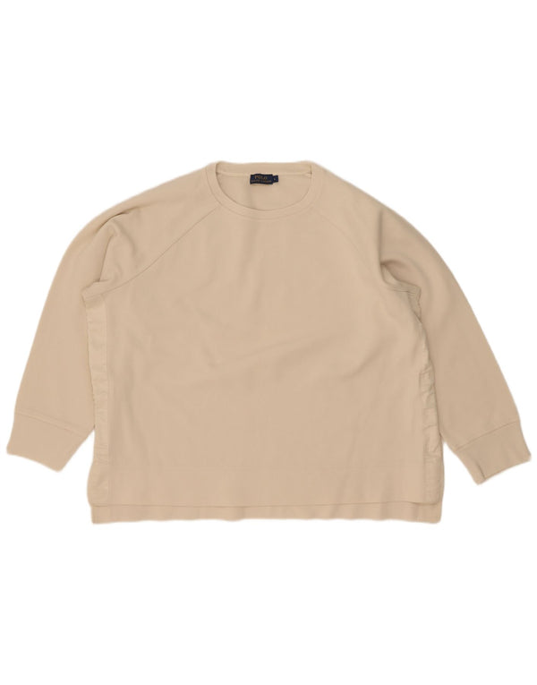 Polo Ralph Lauren Dame Oversized Sweatshirt Jumper UK 16 Large Beige