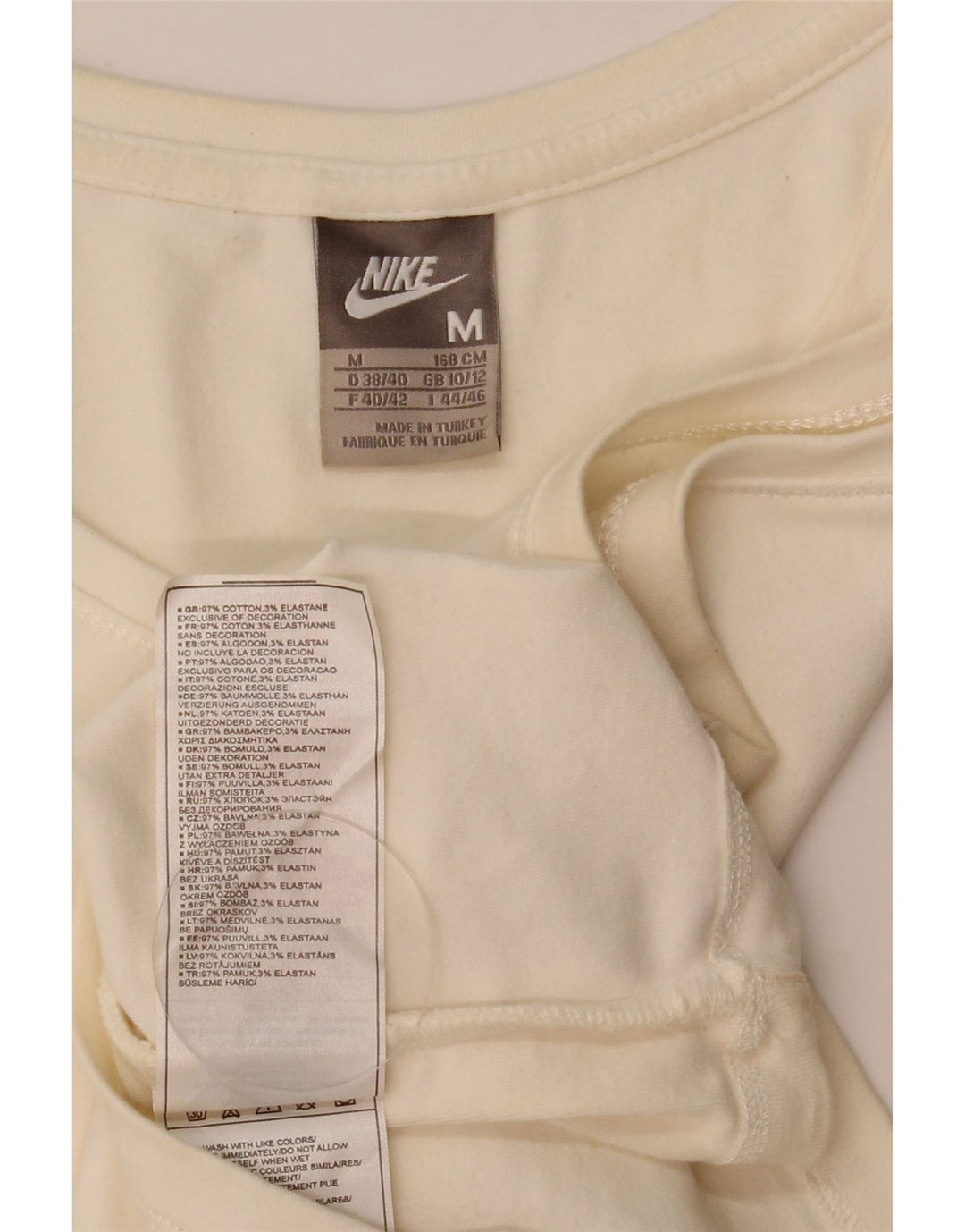 Nike Womens Crop Vest Top UK 10/12 Medium White Cotton