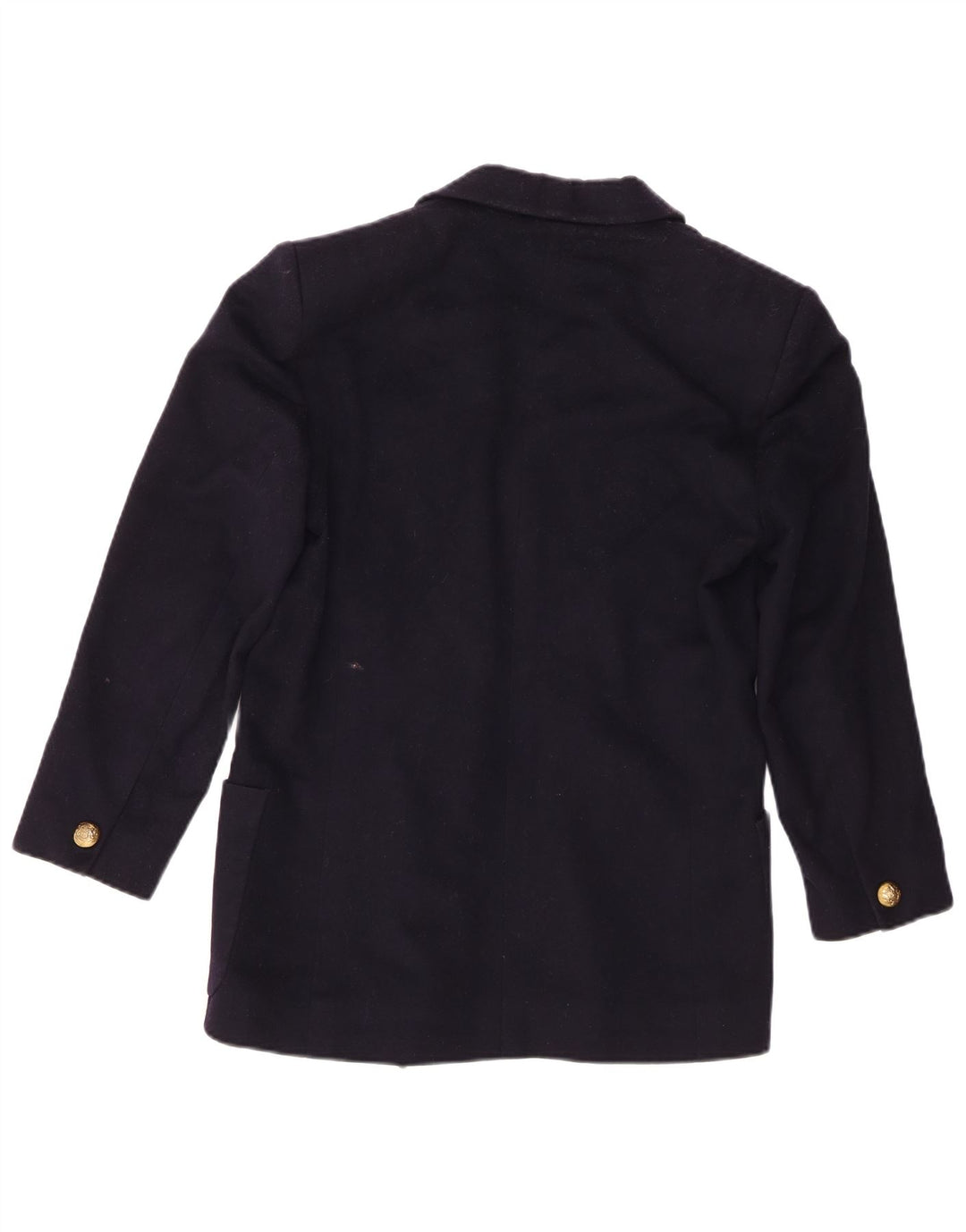 Jaeger Womens Double Breasted Blazer Jacket UK 6 XS Navy Blue New Wool