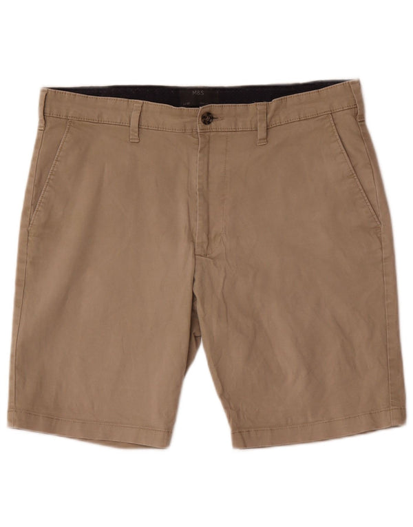 Pantaloncini chino da uomo Marks & Spencer W34 grandi in cotone marrone