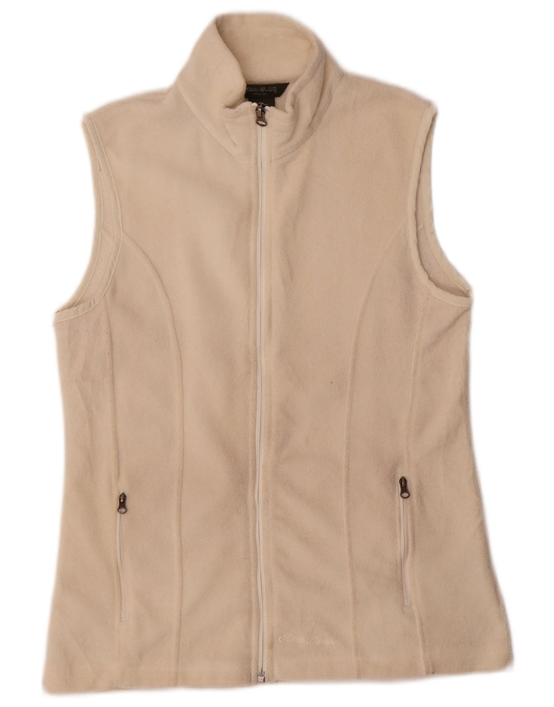 Eddie Bauer Womens Fleece Gilet UK 10 Small Off White