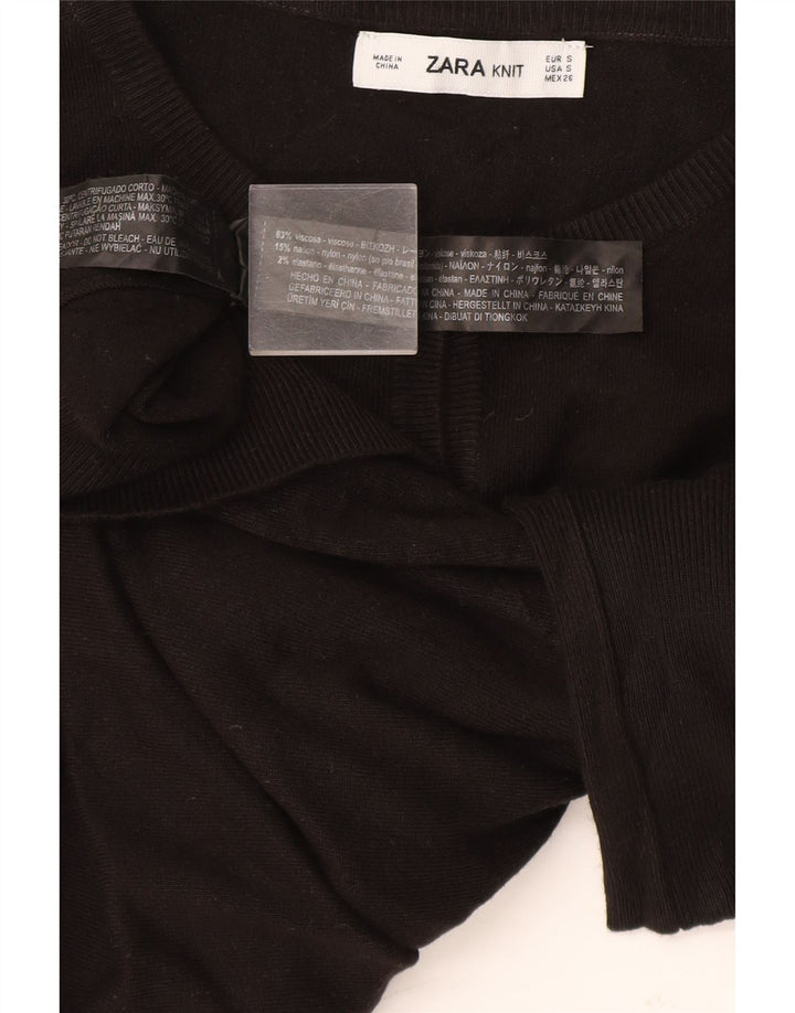 Zara Womens Cardigan Sweater UK 10 Small  Black Viscose