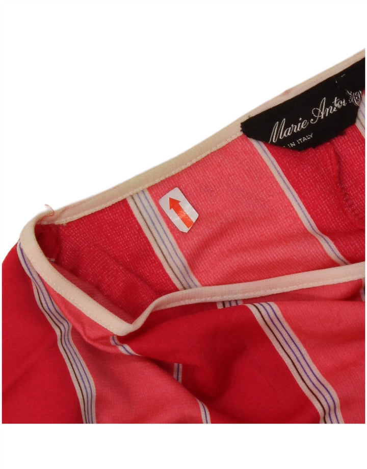VINTAGE Womens Batwing Blouse Top IT 44 Medium Red Striped Acrylic