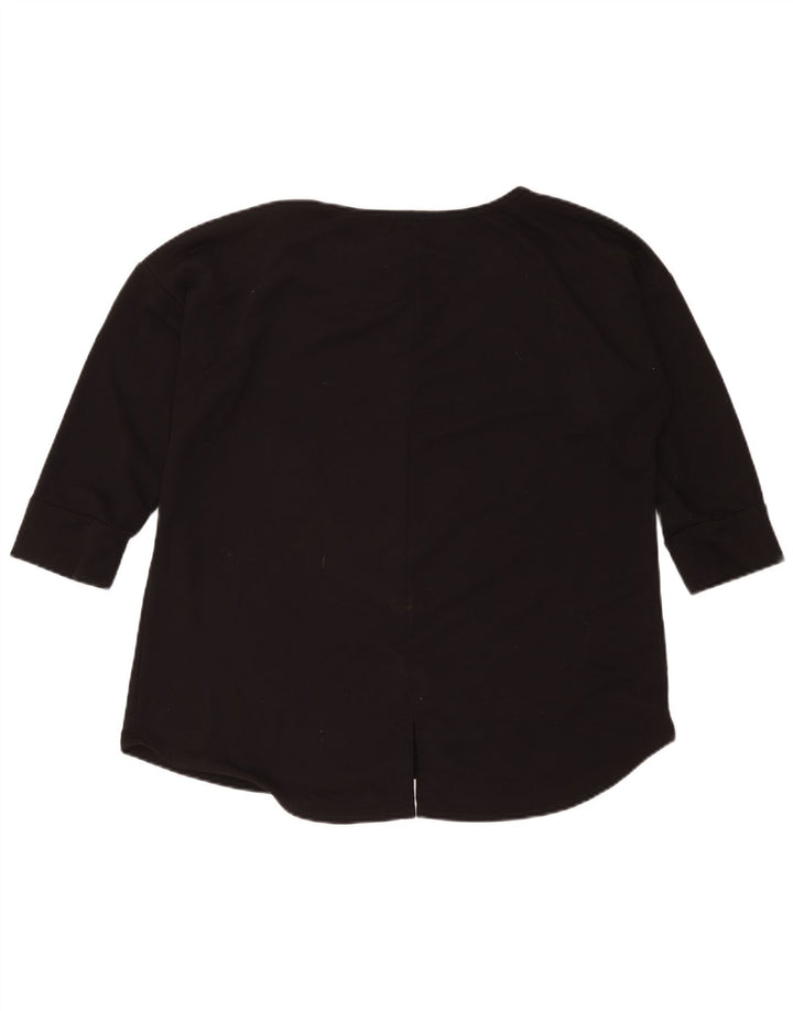 St John's Bay Womens Top 3/4 Sleeve UK 18 XL Black Polyester