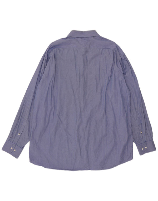 Tommy Hilfiger Herre Regular Fit skjorte størrelse 17 1/2 XL Blå nålestribet bomuld