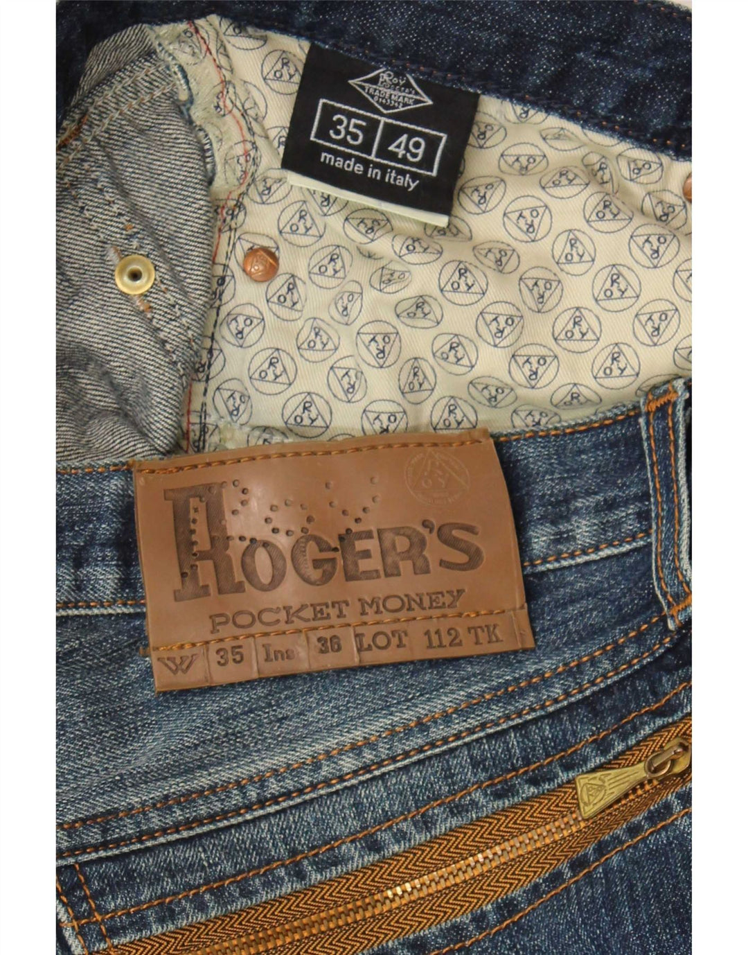 Roy Rogers Mens Straight Jeans W35 L30 Navy Blue Cotton